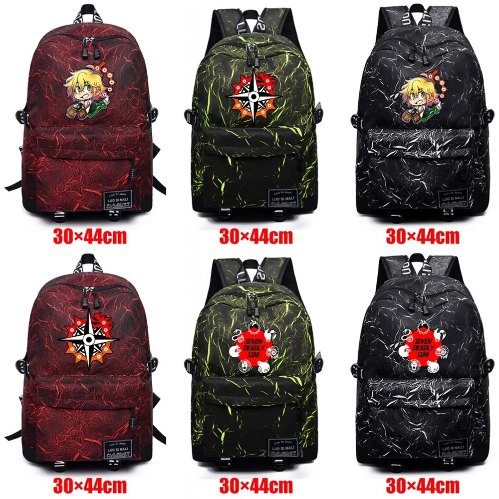 

The Seven Deadly Sins Unisex Backpack Fabric Schoolbag High Quality Teenager Packsack Mochila Student Casual Travel Laptop Bag