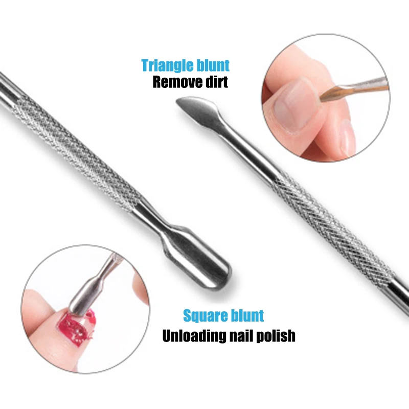 Лучший 2 шт./компл. кутикулы Ложка-толкатель прочный маникюра и педикюра