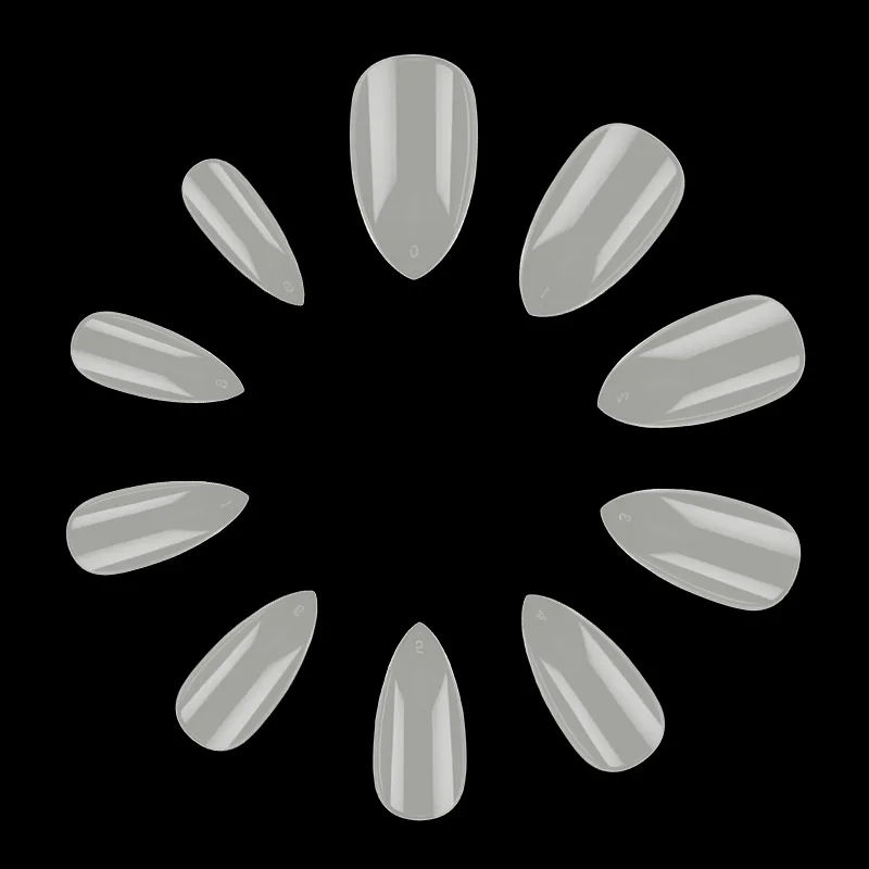 500 шт. прозрачные/натуральные ультратонкие акриловые ногти на шпильке овальные