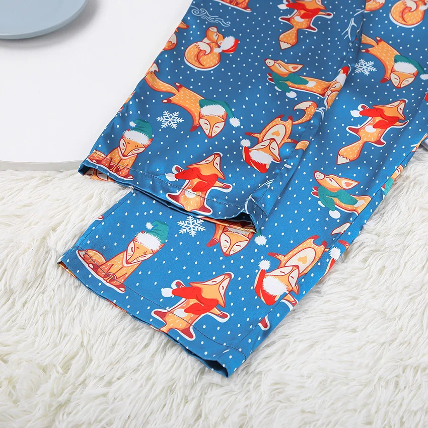 

Fanco 2020 Autumn Winter New Suspender Trousers Pajamas Suit Women Christmas Cartoon Print Fashion Two Piece Set Kerst Homewear