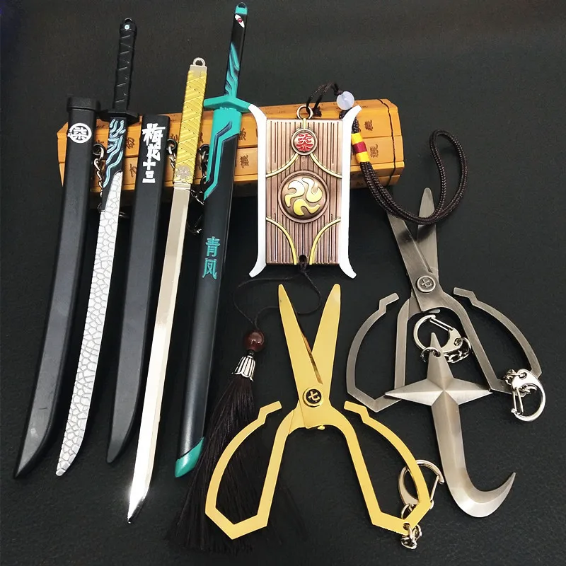 @ Ready Stock Assassins Five Six Seven аниме модель брелка ножницы жетон Слива цветение