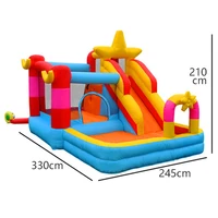 inflatable bounce combo pentagram jumper slide with ball pit outdoor kids playground fun in yard castle golden five pointed star