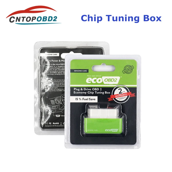 Green For Benzine Nitro OBD2 ECOOBD2 полный чип-тюнинг Nitro OBD2 Eco OBD2 вилка и драйвер для дизельного бензина автомобиля для интерфейса OBDII - Цвет: Green For Benzine