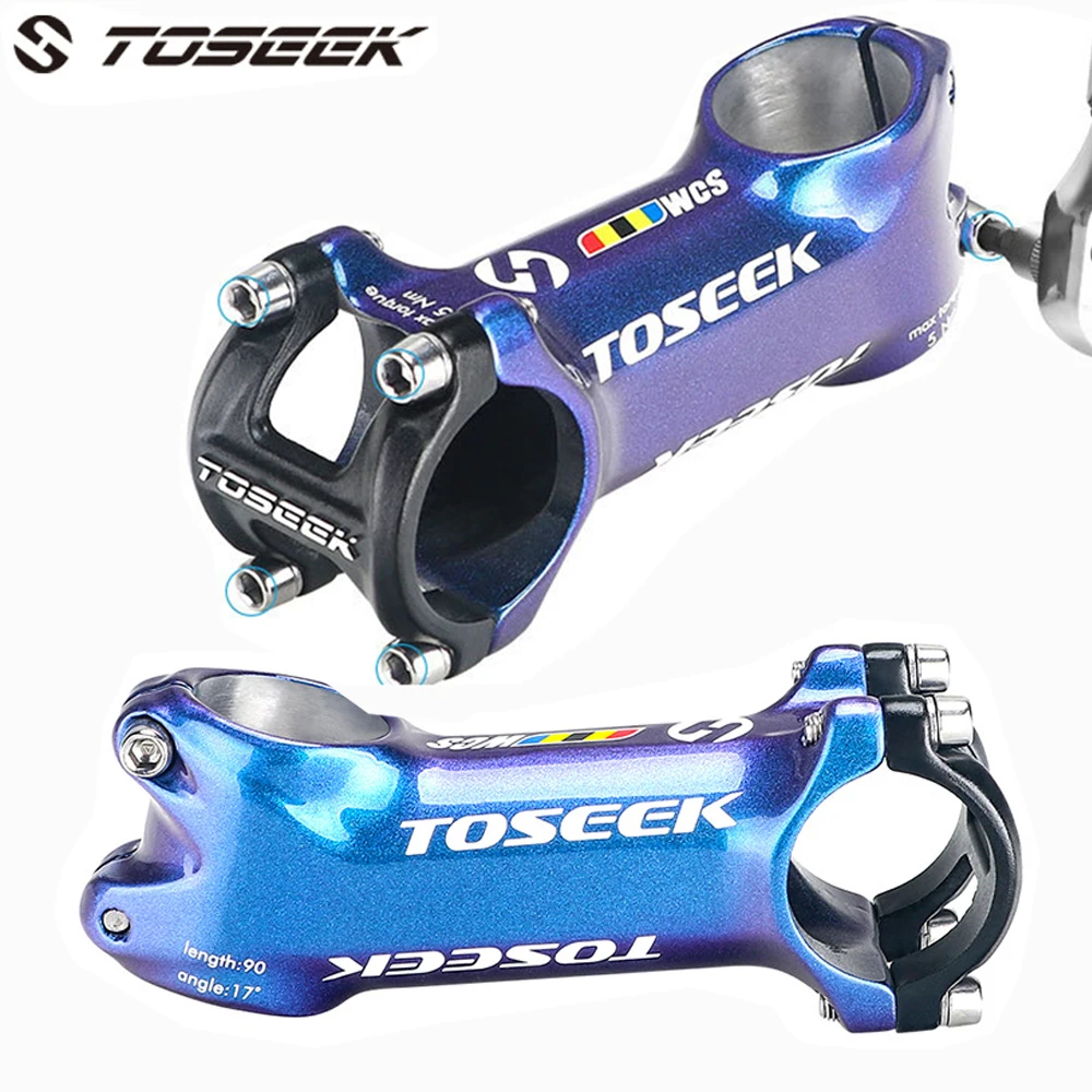 

TOSEEK Gradient color Bike stem MTB/Road Bike aluminium alloy Stem 6°17° Degree High-Strength Lightweight 31.8mm Handlebar XC AM