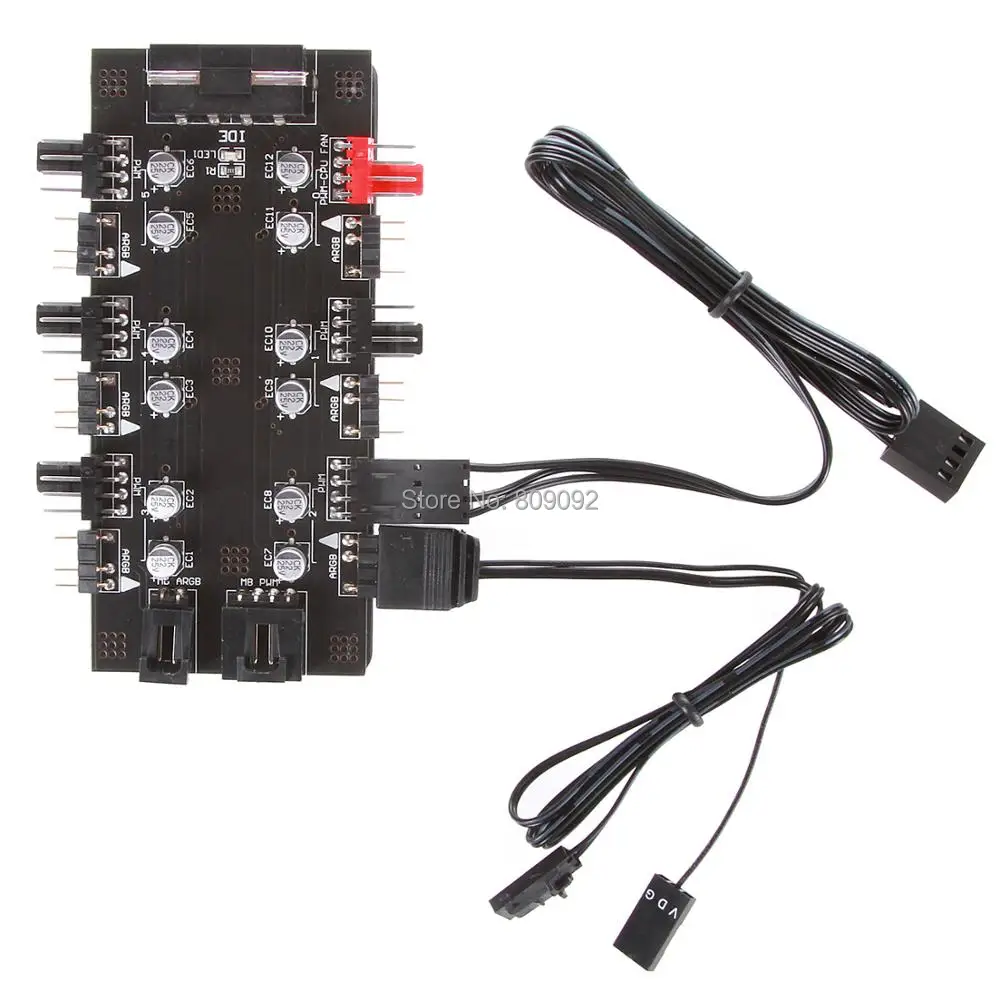 Расширитель для устройств IDE/SATA 1-6 Way PWM /ARGB 4-штырьковые вентиляторы охлаждения