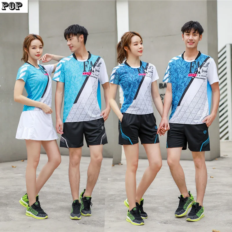 Новая рубашка для бадминтона мужские/женские рубашки настольного тенниса