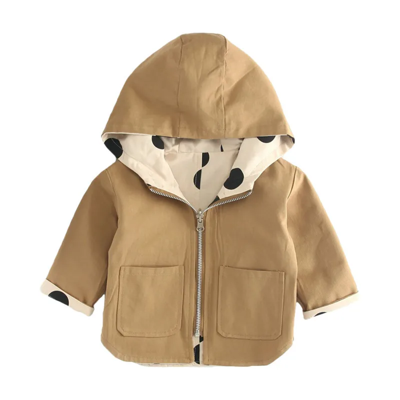 

DEMIDJ Baby Kids Jacket Coat Toddler Wear On Both Side Windbreak Fall Children Trench Coat Outerwear Baby Boys Girls Clothes