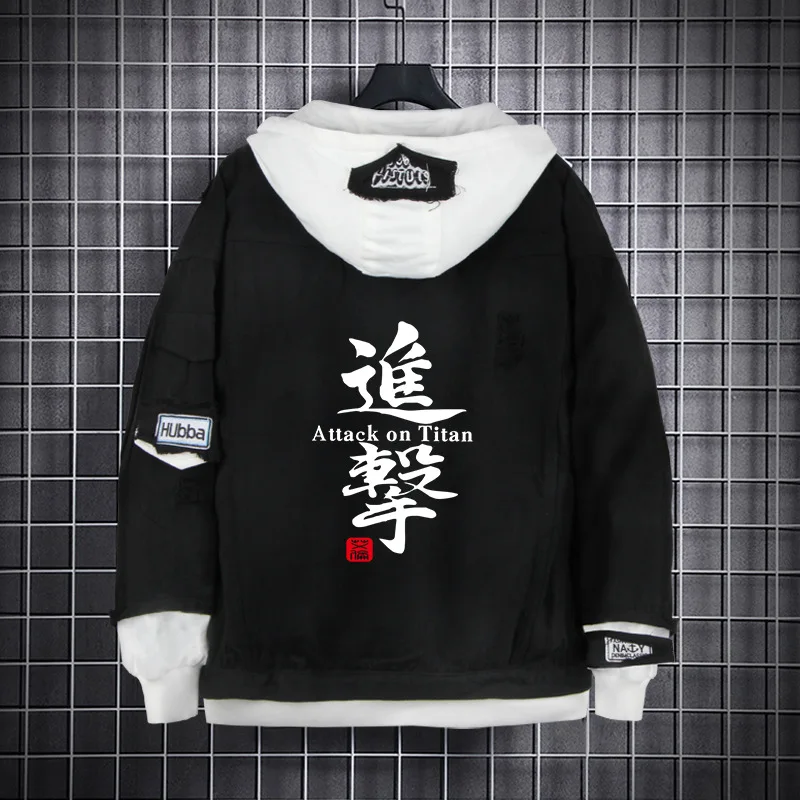 

Attack on Titan Anime Hoodie Jacket Male Allen Captain Sweater Denim Jacket Clothes Men and Women Fashion Cosplay Costumes