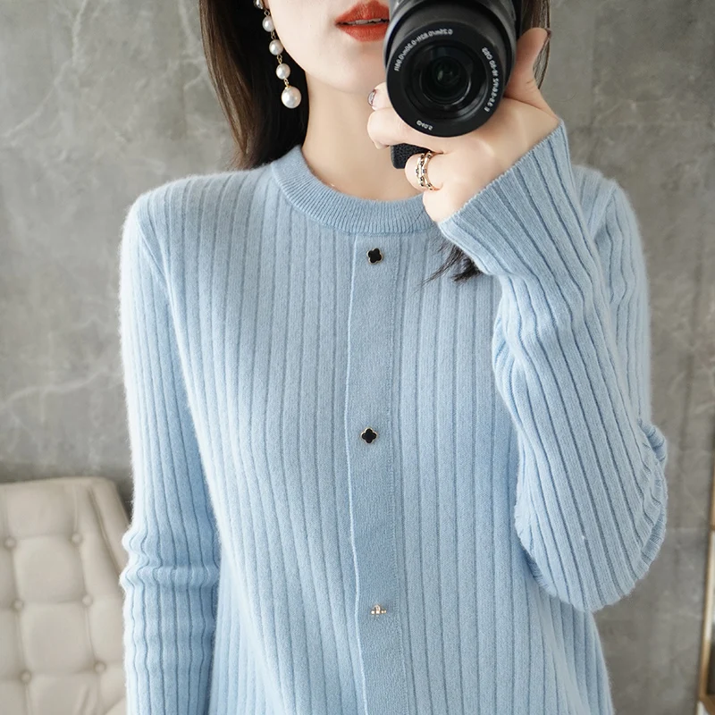 

Lafarvie Spring Autumn Wool Blends Women Sweater Pink Tops Femme Clothing 2021 Pullover Knit Jumper Casual Loose High Quality