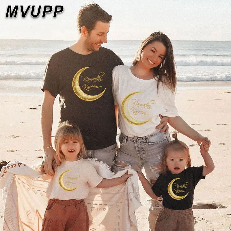 Летняя футболка для всей семьи Одежда мамы и меня Футболки с коротким рукавом