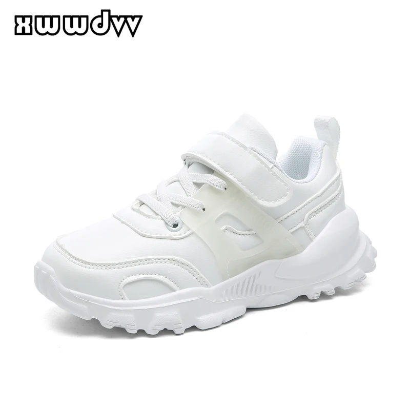 

XWWDVV Kids Shoes PU Leather Fashion Sneakers Boy Girls Outdoor Casual Shoes Non-slip Wear-resistant Kids Tavel Footwear