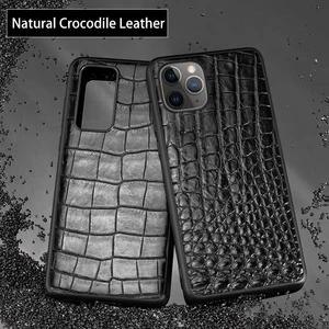 natural crocodile leather phone case for iphone 13 12 mini 11 pro max for apple x xs max xr 8 luxury alligator belly tail cover free global shipping