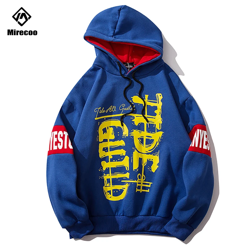 Толстовка мужская с капюшоном флисовая в стиле хип-хоп | Мужская одежда