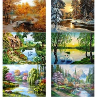 5d diy landscape diamond painting scenery pictures diamond embroidery full square round drill rhinestones crafts home decor gift