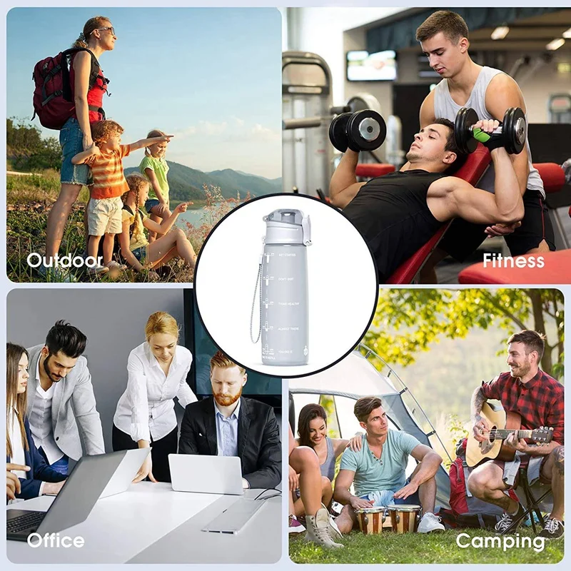 

32Oz Water Bottles with Time Marker Leak-Proof BPA Free Bottles for Sport Gym Fitness Cycling