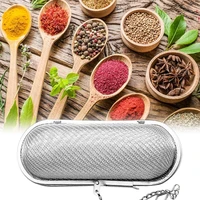 reusable stainless steel cooking spices infuser fine mesh loose tea herbal strainer filter with extended chain kitchen seasoning