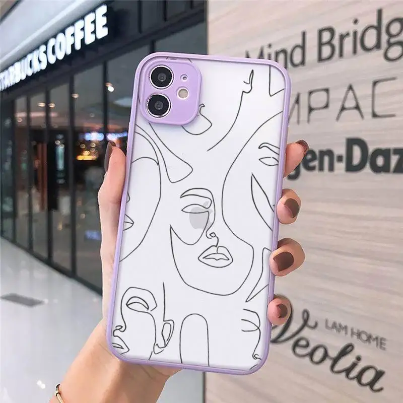 

Aesthetics Abstract art painting Phone Cases matte transparent For iphone 7 8 11 12 plus mini x xs xr pro max cover