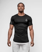 summer thin fitness mens t shirt solid color stretch breathable short sleeved running training basketball uniform