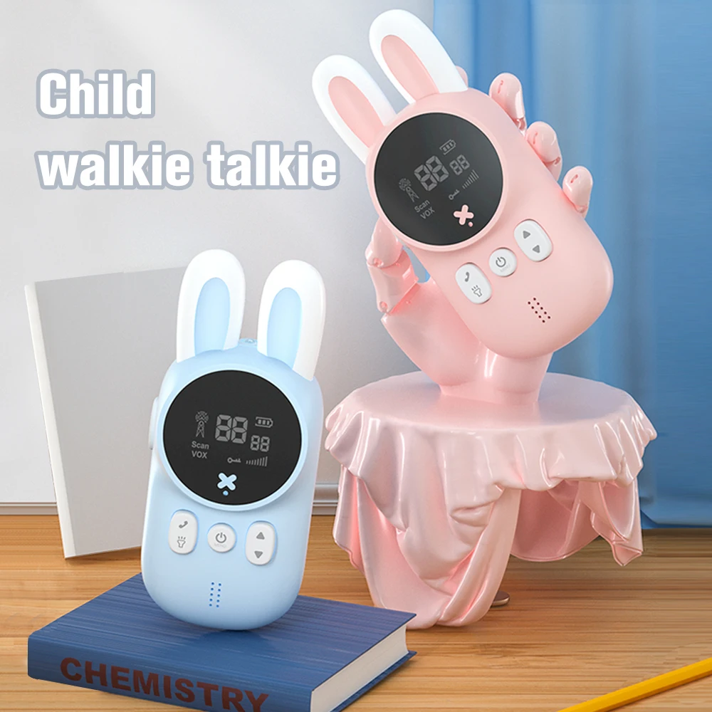 

Cute Mini Kids Walkie Talkie Child Toys Portable Two Way Radio Station 1-3 km Transmitter For Camping/ Family Use/Children Gift