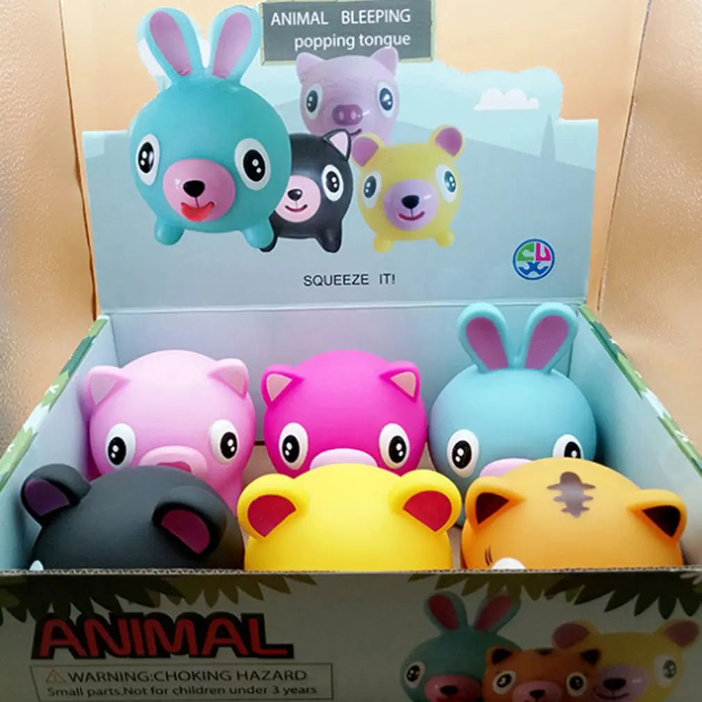 

Children's Squeeze Heads Funny Pinch Tongue Hair Toys Novelty Decompression Venting Dolls