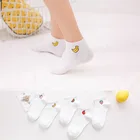 Носки женские короткие, хлопковые, в стиле колледжа, 5 пар