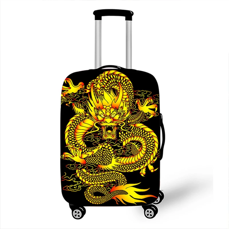 Chinese Dragon Printed Suitcase Cover Protective Cover Elastic Dustproof Suitcase Cover 3D Printing High Quality Suitcase Cover