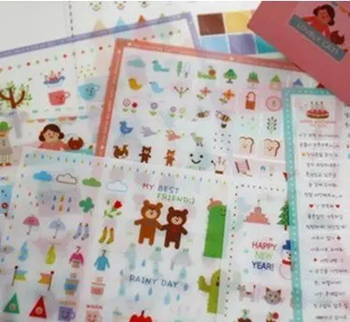 

7 шт./упаковка, наклейки из ПВХ для блокнота