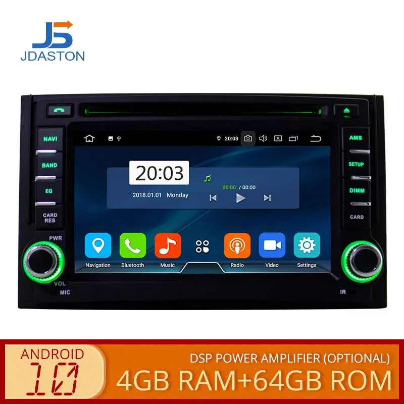 JDASTON Android 10 автомобильный мультимедийный плеер для Hyundai H1 Grand Starex iLoad i800 4 Гб + 64 2Din