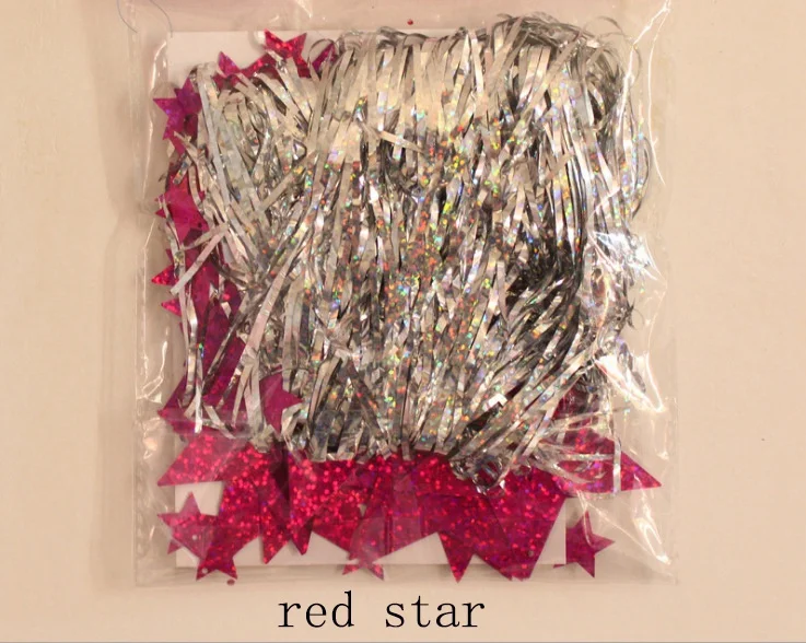 red star 100pcs 100 шт./упак. дождь кулон с шелковыми нитями любовь "пятиконечная звезда" Дождь кулон с шелковыми нитями на свадьбу свадебный Декор для свадьбы День рождения украшения - Цвет: red star 100pcs
