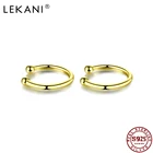 LEKANI 1 шт. одной 925 стерлингового серебра женские серьги-кольца с женские модные туфли в лаконичном стиле золотые для ушей манжеты не вызывает аллергии, хорошее ювелирное изделие