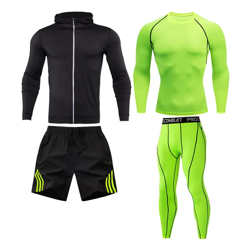 

Tracksuit Men Sporting Hooded Sportswear Clothing Casual Track Suit Men Jacket+thermal underwear+Pant Winter Sweatshirt Rashgard