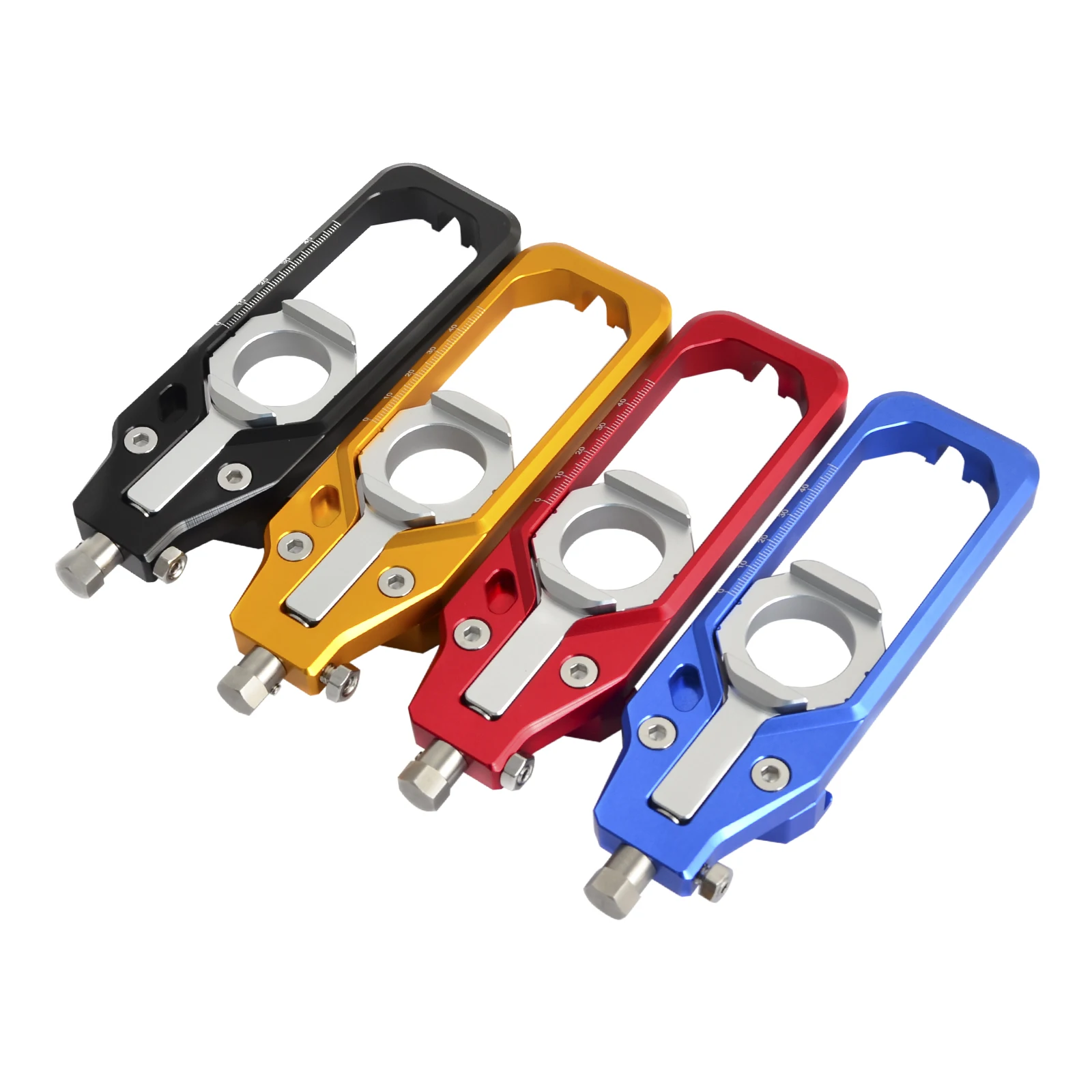 

Pair CNC Chain Adjusters Ready Assembled For BMW S1000RR 2009-2018 S1000R HP4 CNC Rear Axle Block Chain Adjusters Tensioner