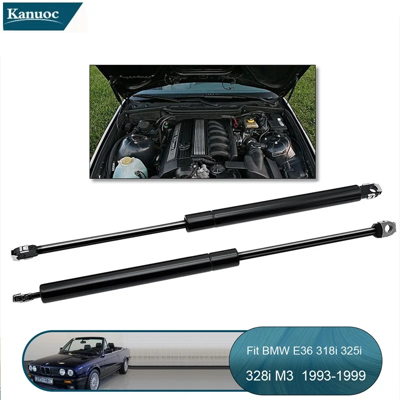 

2Pcs Front Engine Cover Gas Spring Lift Supports Struts Car Hydraulic Rod For BMW E36 318i 325i 328i M3 /51231960852