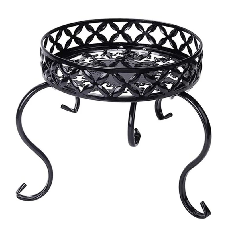 

Metal Small Plant Stand Indoor Outdoor Floor Flower Pot Holder Rack/Round Iron Potted Plant Stands Black
