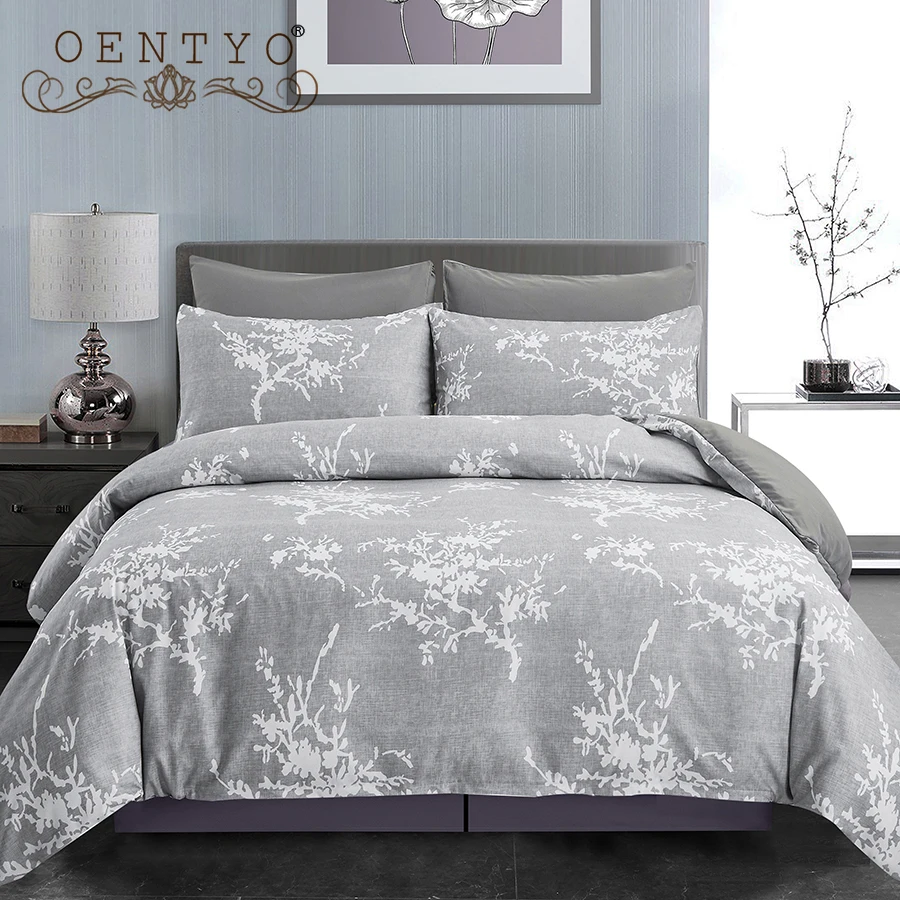

Oentyo Gray Duvet Cover Double 220X240 Bedding Set Luxury Housse De Couette Nordic Covers Queen King Twin Euro Bed Cover