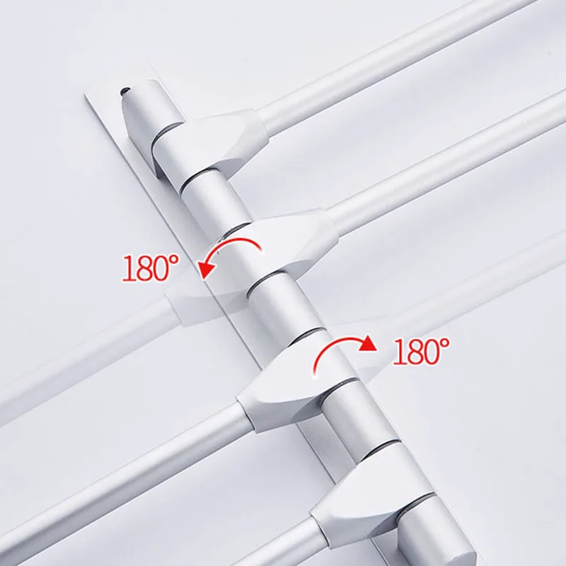 

Towel Rack Wall-Mounted Bathroom Hanging Holder Three-rod Four-rod 360 Degree Rotating Towel Shelf Bathroom