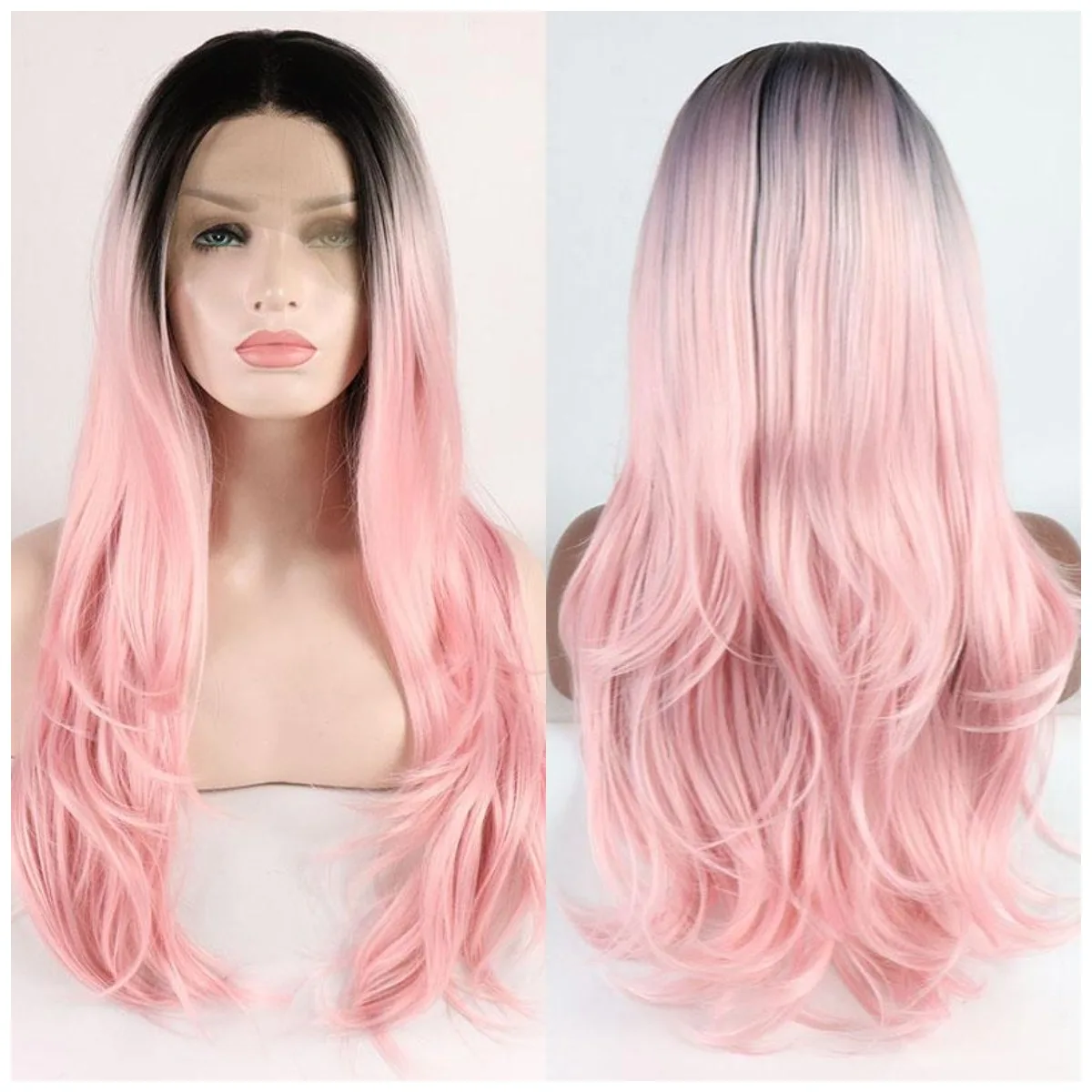 

Синтетические натуральные волосы розовый кружевной парик для белых женщин длинные волнистые синтетические кружевные парики Распродажа с ...