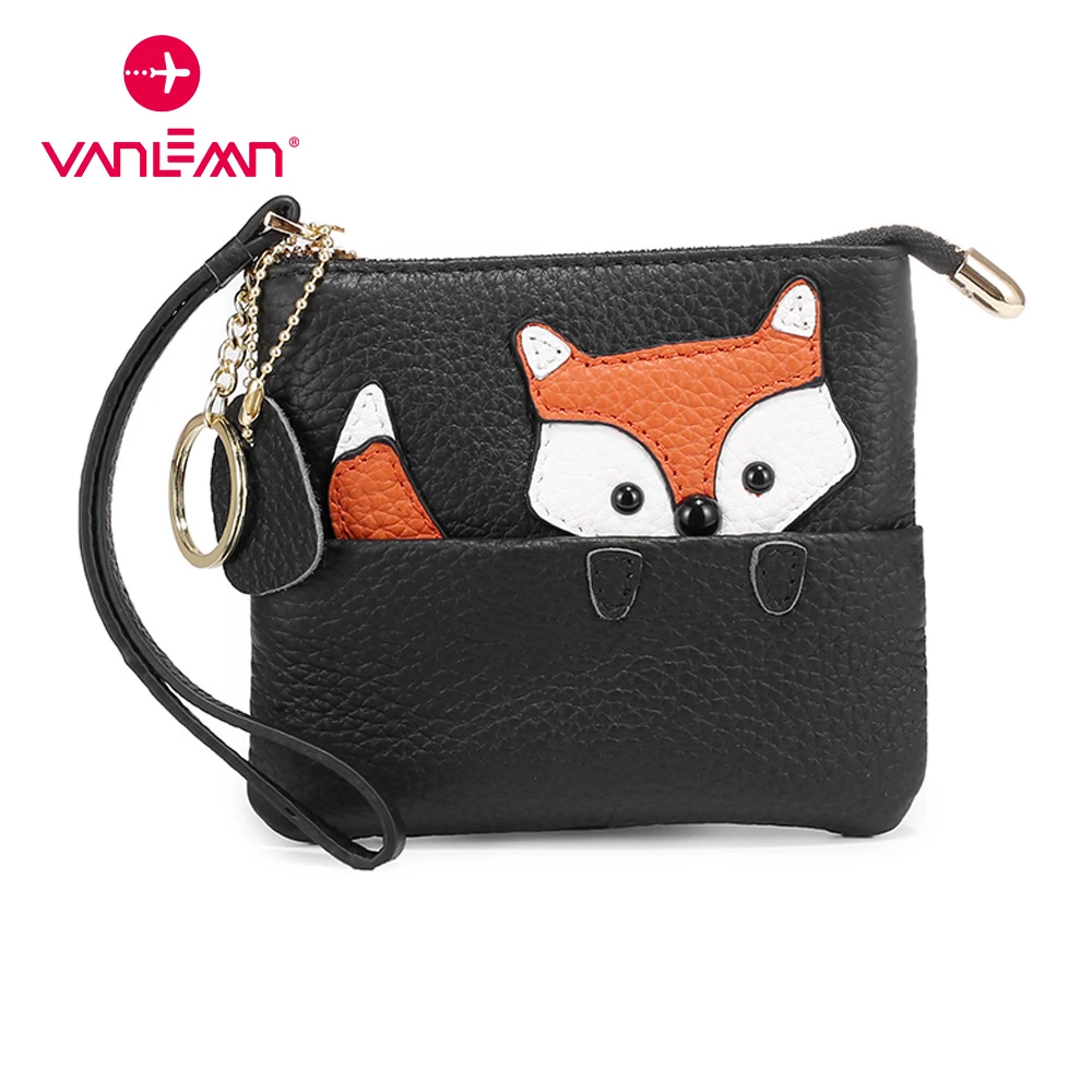 Money Purse For Women Keychain Coin Purse Female Mini Creator Wallet Ladies Cute Fox Pattern Wallets Korean Student Key Bags