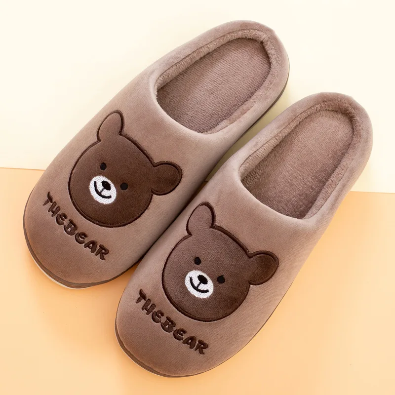 

Slippers For Home Fashion Woman Cotton Slippers Warm Cartoon Couple Models Shoes Flat with Fabric Casual Shoes Chaussure Femme