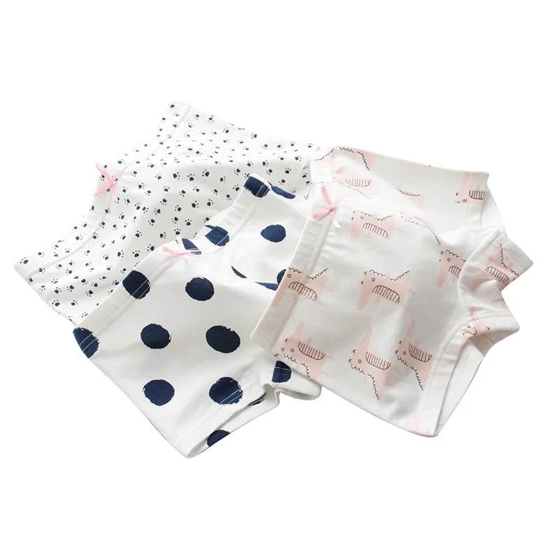 3 шт./упак. нижнее белье для девочек детские мягкие хлопковые трусики в горошек