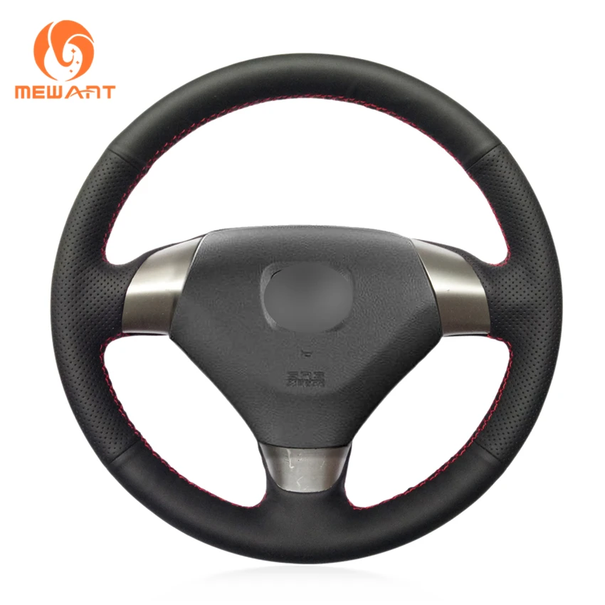 

MEWANT Black Artificial Leather Car Steering Wheel Cover for Honda Accord Coupe 7 Accord Euro Acura TSX 3-Spoke 2003-2005-2008