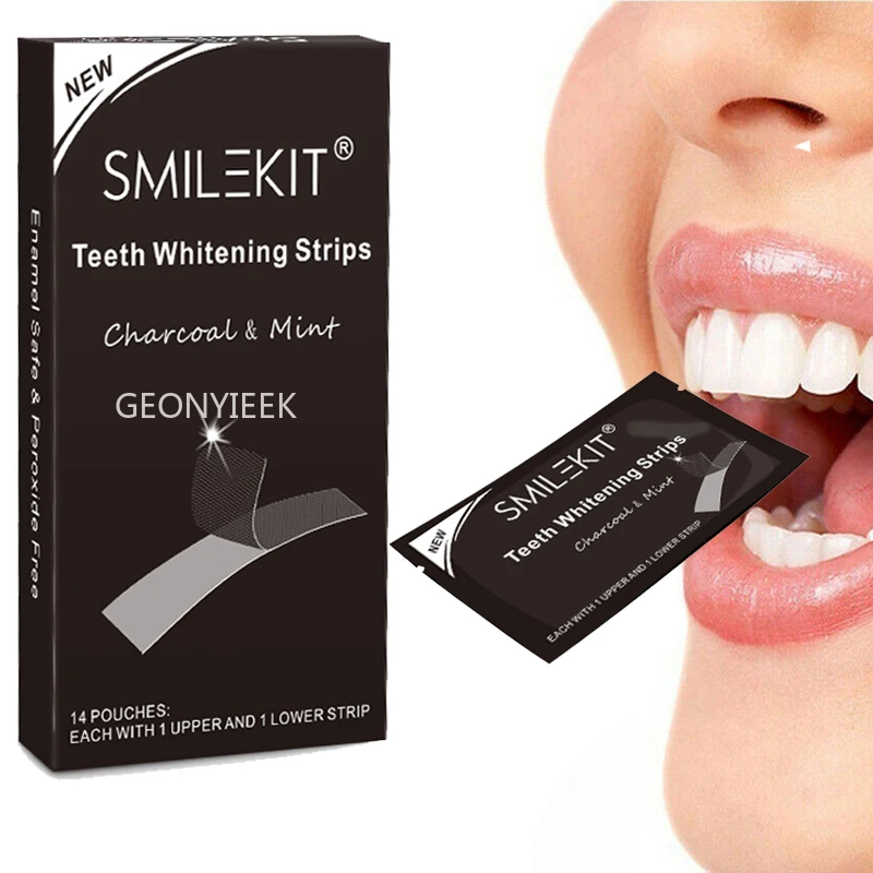 

Summer New Activated Charcoal Teeth Whitening Strips Double Elastic Oral Hygiene Care Bleaching Strips 5D Gel Teeth Whiten Tools