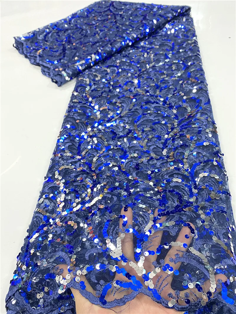 

NIAI африканские новые кружева с блестками 2020 Последние Свадебные материалы платья ткань последовательности кружева для свадебной вечеринк...