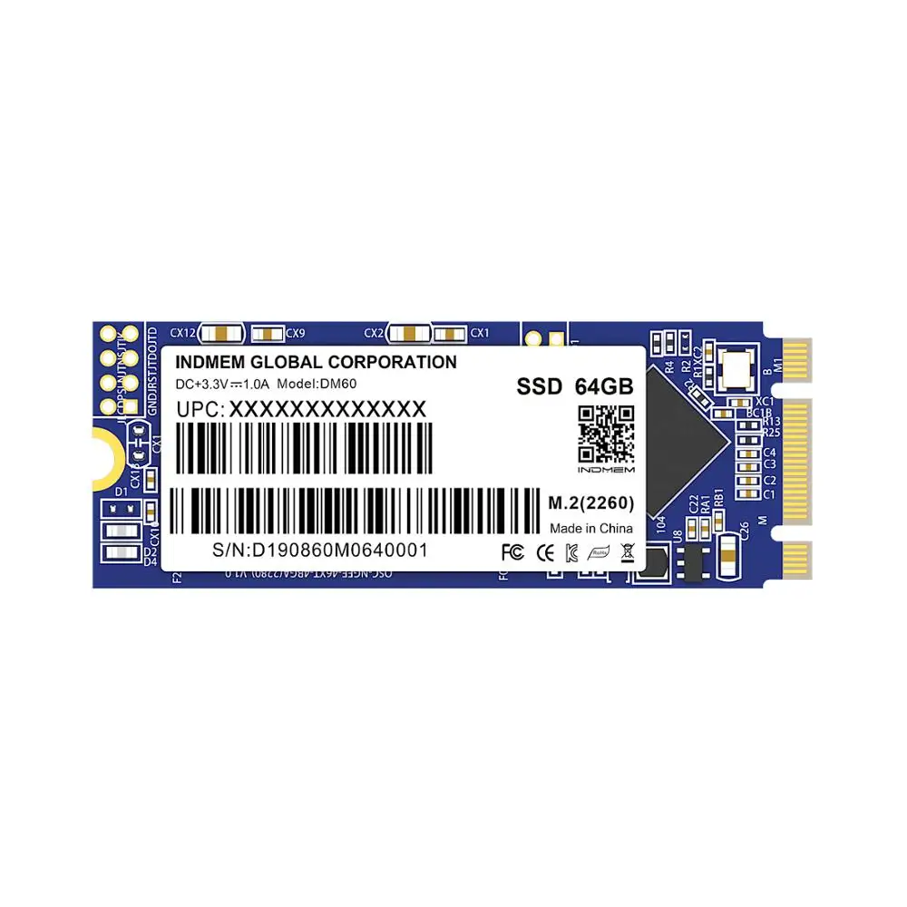 Твердотельный накопитель INDMEM MLC SSD M2 2260 256 ГБ/128 ГБ/64 ГБ M.2 твердотельный Sata HD