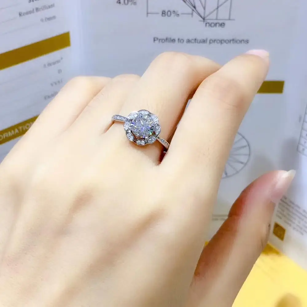 

new style crackling moissanite gemstone ring for women jewelry gift promotion