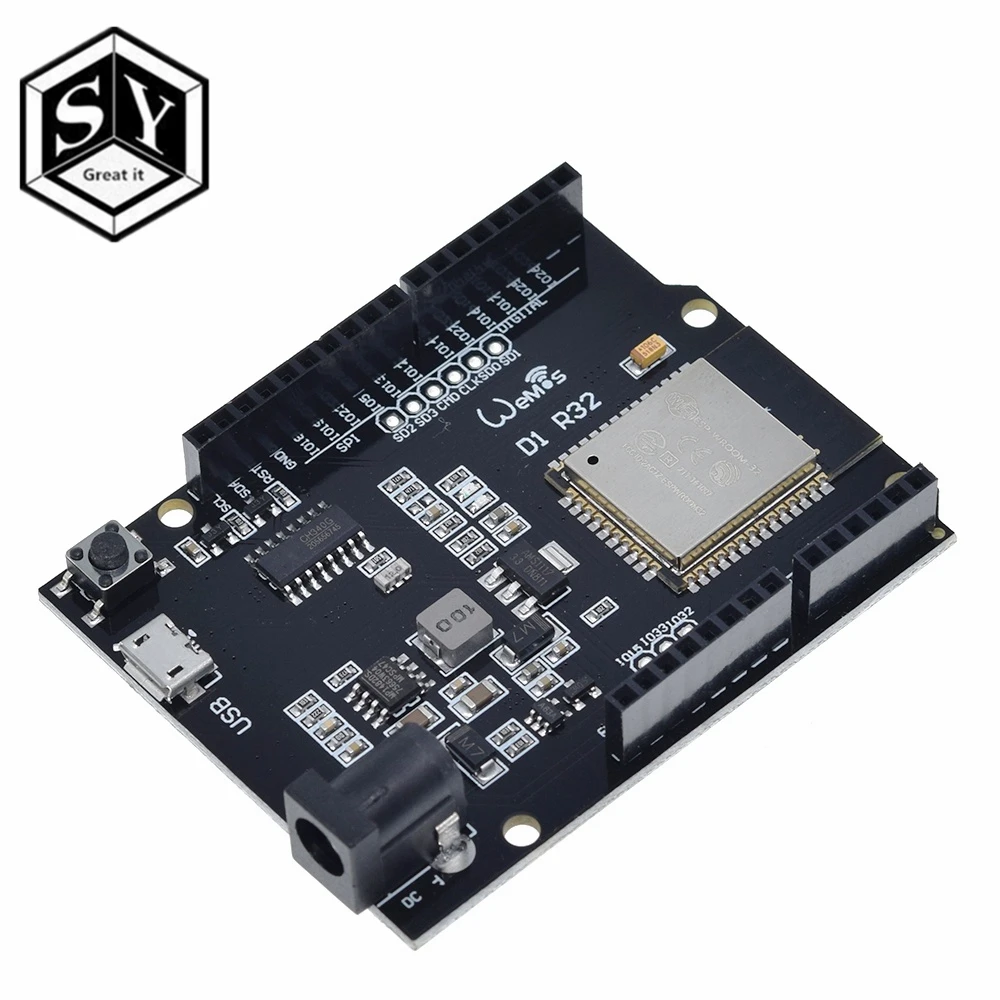 Отлично подходит для Wemos D1 ESP32 ESP 32 Wi Fi Bluetooth 4MB Flash UNO R32 плата модуля CH340 CH340G макетная