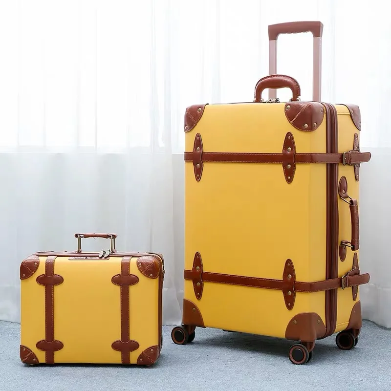 CARRYLOVE 2" 24" 2" inc. Женская Ретро кожаная сумка для багажа spinner trunks box trolly винтажный чемодан на колесах