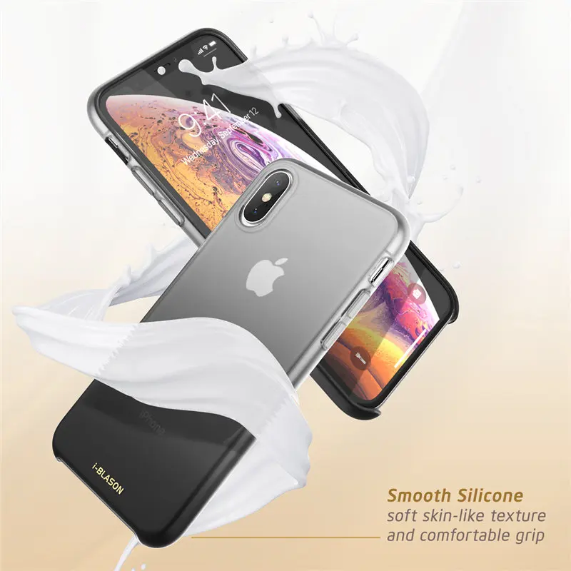 For iPhone X Xs Case 5.8" i-Blason OMG Series Slim Liquid Soft Rubber Protective Silicone XS (2018) / (2017) |