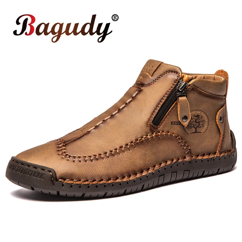 Брендовые мужские кожаные ботинки Удобные зимние Сезон осень-зима Молодежная