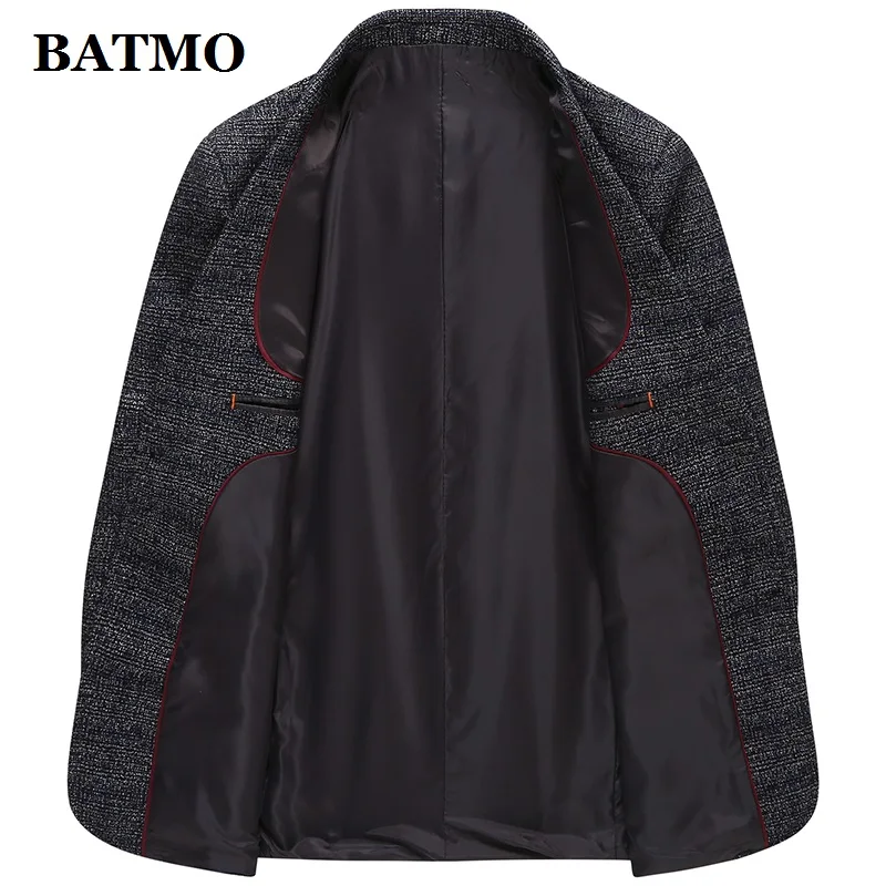 BATMO 2020 Новое поступление весенний клетчатый Повседневный серый мужской блейзер